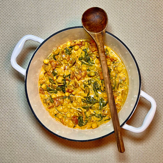 Cari de pois chiches aux épinards