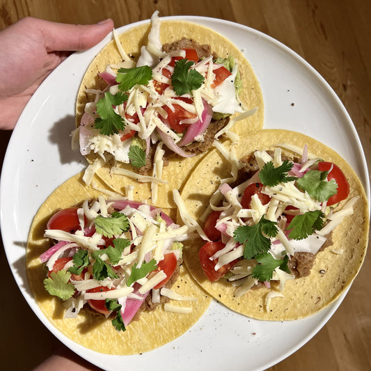 Tacos à la crème d’haricots pinto